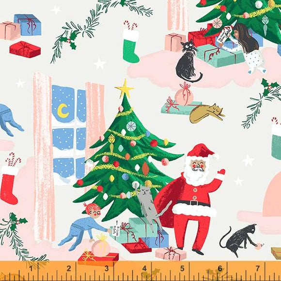 CHRISTMAS CHARMS Present Peeking Ivory 53089-1 by Dylan Mierzwinski- 1 –  HandmadeIsHeartmade